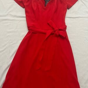 B. Smart Vibrant Red Midi Dress